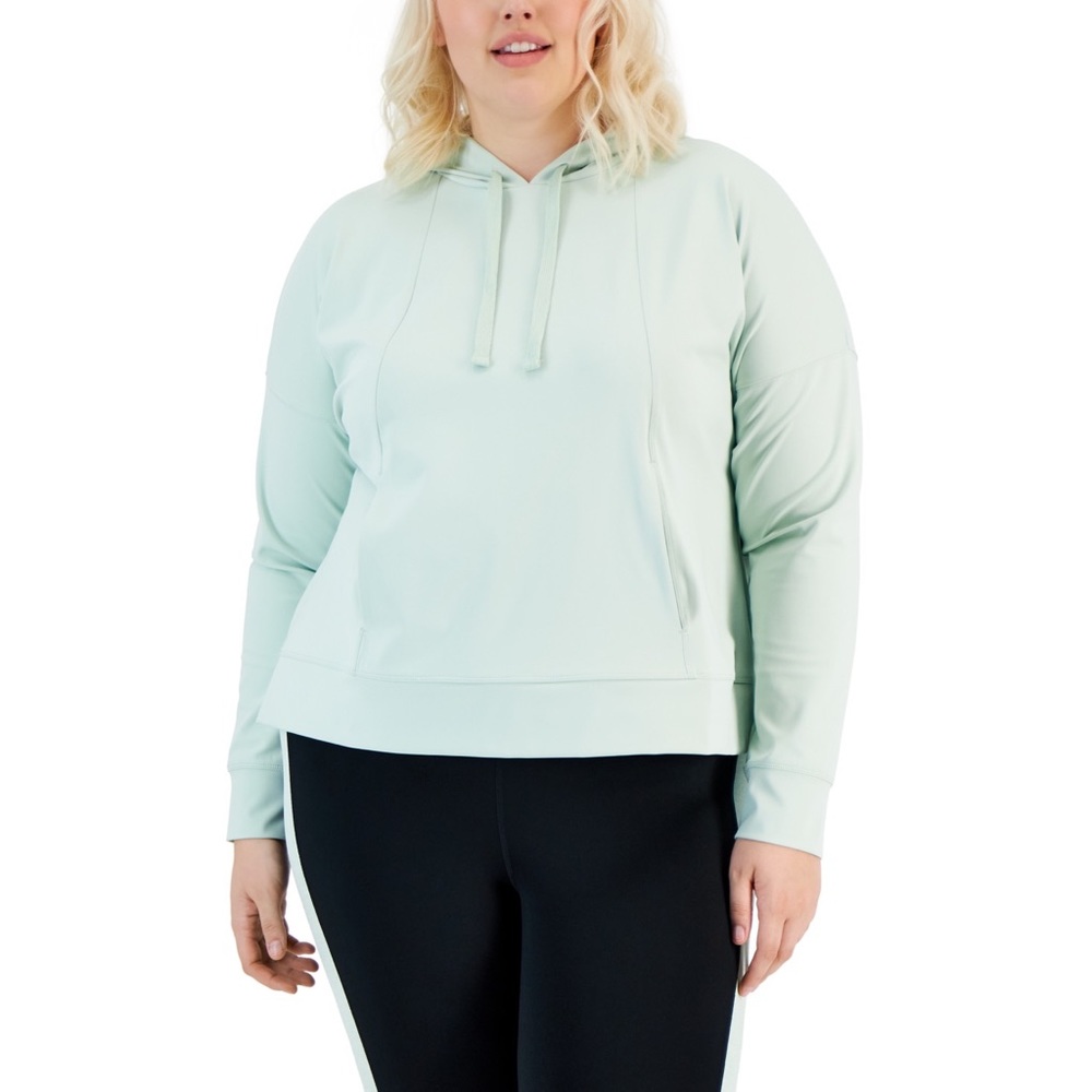 ID Ideology Techy Drawstring-Hood Hoodie in Mint Wash, Plus Size 3X New w/Tag
